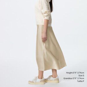 Uniqlo Satin Skirt - 2024 - Natural - Sz XS - NWT